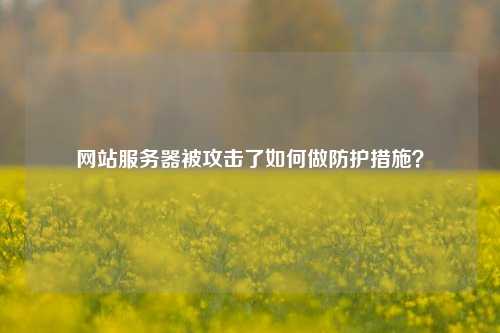 网站服务器被攻击了如何做防护措施？