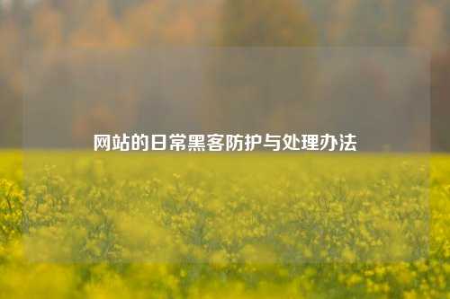 网站的日常黑客防护与处理办法