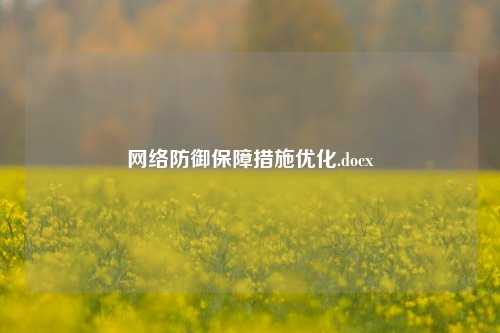 网络防御保障措施优化.docx