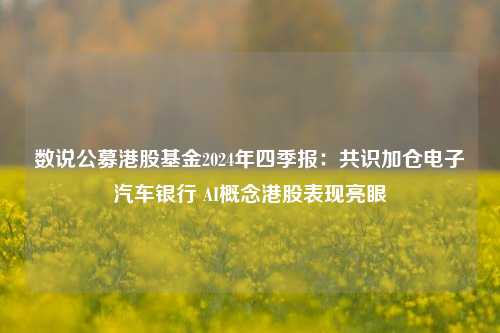 数说公募港股基金2024年四季报：共识加仓电子汽车银行 AI概念港股表现亮眼